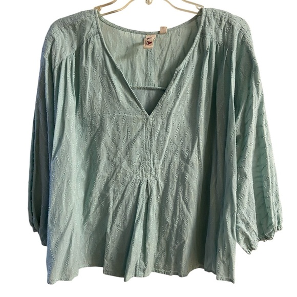 dolan Tops - Dolan Light Blue top v neck textured babydoll cotton Large‎